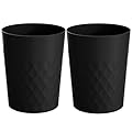 HOLTPHILI 2 Pack Small Trash Can 1.8 Gallon Bathroom Garbage Can Waste Basket Recycling Bin for Dorms Bedrooms Offices Kitchens, Black