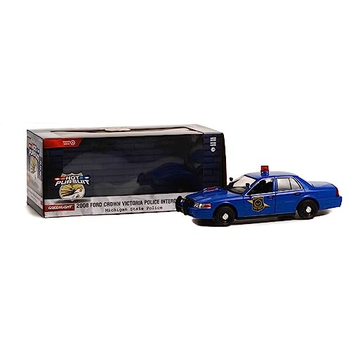 Collectibles Greenlight 85553 Hot Pursuit - 2008 Ford Crown Victoria Police Interceptor - Michigan State Police 1:24 Scale - Image 3