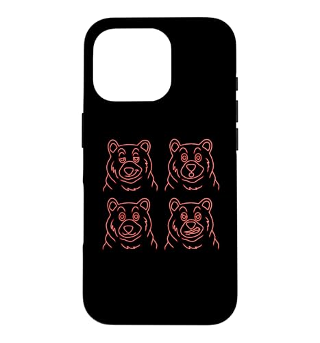 �ʔ����N�}�̊� - 4�C�̃N�}�̊�̃A�E�g���C���O���t�B�b�N �X�}�z�P�[�X iPhone 16 Pro �p