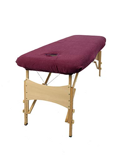 aztex Housse de protection pour table de massage classique, adaptée aux salons, spas et thérapeutes, avec ou sans trou facial, aubergine - avec trou facial
