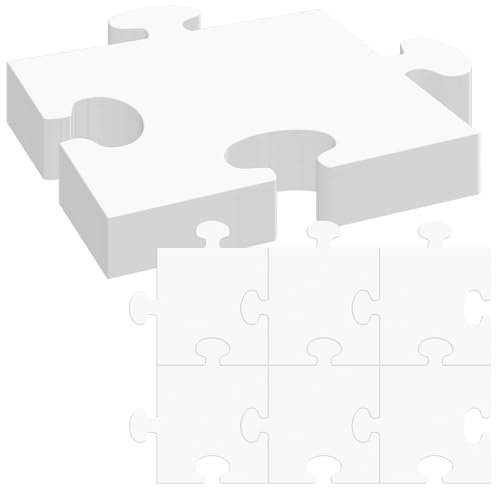 8.5x8.9'' Large White Blank Puzzle Pieces Oversize Puzzles(40Pcs White)