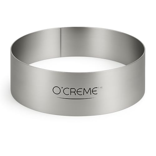 O'Creme Cake Ring Sturdy Stainless Steel Round Mousse Cake Ring
