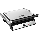 Grill Super Inox Arno XL GGRA - Grande Capacidade com Abertura 180° e Placas Antiaderentes, 110V