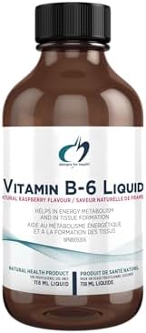 Designs for Health Vitamin B6 Liquid - 50mg B6 (P-5-P + Pyridoxine HCl) with Magnesium + Zinc Supplement - Absorbs Easily + Great Tasting Raspberry Flavor (24 Servings / 118 ml)