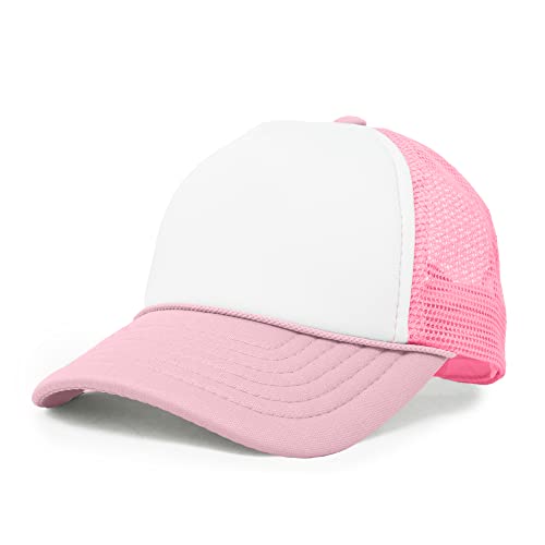 DALIX Infant Trucker Hat Baby Cap Tiny Extra Small Girls in Light Pink White