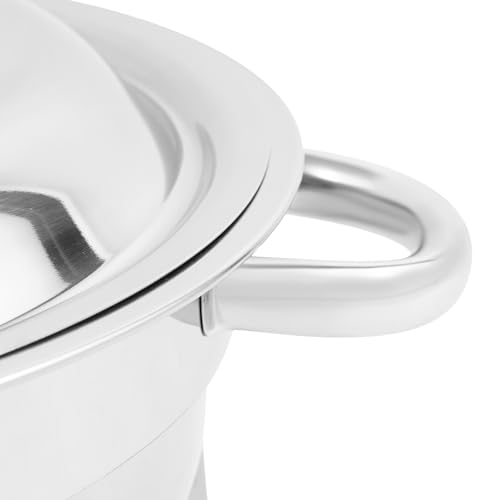 Tagtuell 4er Set Rund Chafing Dish Set, Professional Speisenwärmer mit Deckel, 4,5L Edelstahl Buffet Wärmebehälter Buffetwärmer für Restaurants, Buffets (Silber) – Bild 7