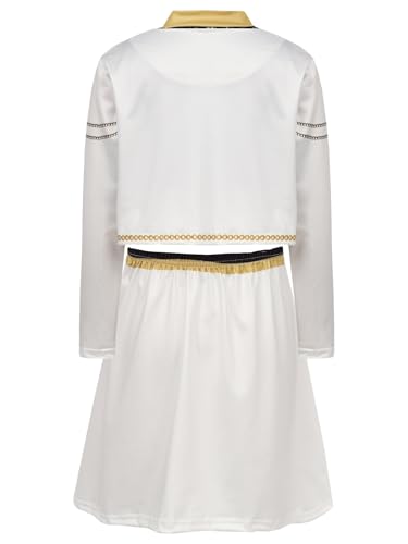 Sxiwei Kids Girls 3Pcs Long Sleeve Outerwear and Vest with Bottoms Concert Popular Singer Fashion Print Outfits Type C 7-8 Years4