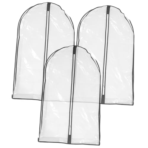 PRETYZOOM 3pcs Capacity Garment Covers Dustproof Bag for Sealed Hanging Clothes Wardrobe Cover