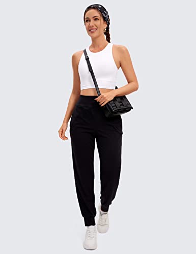 Image of CRZ YOGA Butterluxe High Neck Crop Tank Tops | Light Support, Removable Pads, Yoga, Extremely Soft, Racerback, Longline Sports Bras for Women