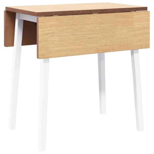 Mesa de comedor plegable para salones pequeños de madera de caucho 2