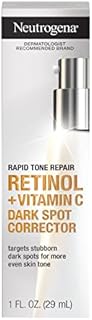 Neutrogena Rapid Tone Repair Retinol + Vitamin C Dark Spot Corrector Face Serum, Daily Anti-Wrinkle Retinol Dark Spot Corrector to Brighten & Even Tone, Mineral-Oil & Dye-Free, 1 oz