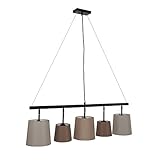 Moderne Hängeleuchte LEVELS 100cm braun beige Pendelleuchte Leinen Design by KARE Deckenlampe E14 Hängelampe