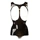 Rubberfashion Latex Body - Latexbody - offene Cups brustfrei schwarz 0.4mm M