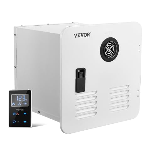 VEVOR RV Tankless Water Heater 65000 BTU Instant Shower with 15 x 15 in White Door and Remote Controller Ideal for RVers Family Everyday Use