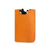 Kigai Laundry Basket Orange Dotted Line Laundry Hamper Portable Collapsible Laundry Baskets Round Di