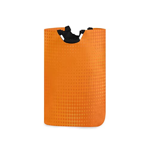 Kigai Laundry Basket Orange Dotted Line Laundry Hamper Portable Collapsible Laundry Baskets Round Dirty Clothes Basket Toy Baskets Storage 50L #TOP3