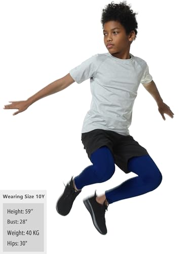 EXARUS Youth Boys Compression Leggings Pants Tights Football Sports Athletic Base Layer for Basketball Teen