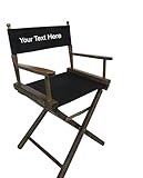 TLT Silla de director con marco de nogal de 45, color negro