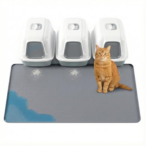 PetNova XL Cat Litter Mat: Premium Silicone Waterproof Litter Box Mat with 0.63