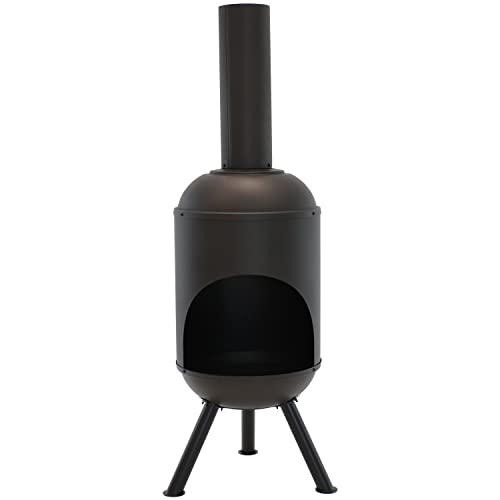Sunnydaze RCM-LG765 5-Foot Black Cold-Rolled Steel Modern Chiminea thumb #4