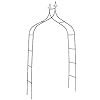 DOEWORKS Rozenboog metalen tuinprieel in gotische stijl voor verschillende klimplanten, 255 cm x 140 cm, duurzaam, zwaar, boog, klimhulp, rankstel, donkergroen
