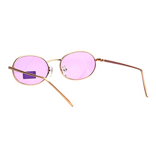 PASTL Gold Oval Metal Frame Sunglasses Unisex Fashion Color Lens Shades UV 4003