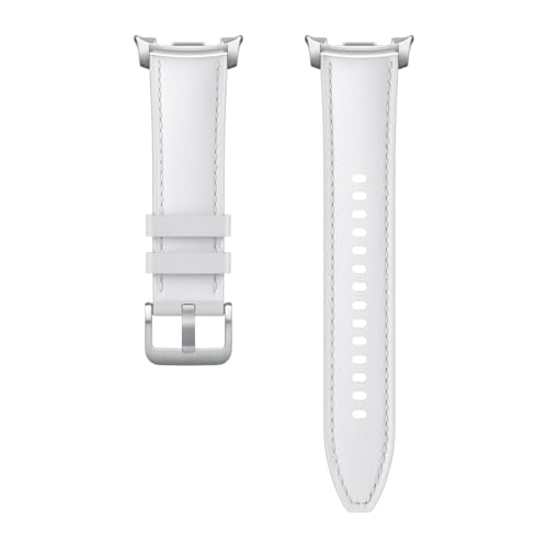 Image of Samsung Galaxy Watch 8 Series Hybrid Band, Vegan Leather, Signature Stitch, Dynamic Lug System, Flexible Fit, Compatible with Galaxy Watch 8 and Watch 8 Classic, S /M /L White