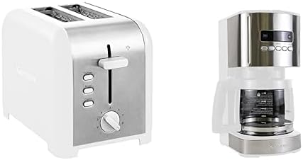 Kenmore - Tostadora de 2 rebanadas, acero inoxidable blanco + cafetera Kenmore de 12 tazas, acero inoxidable y blanco + filtro de agua Kenmore,