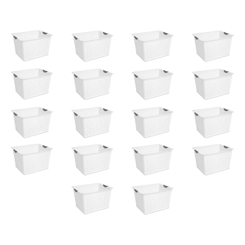 Image of Sterilite Deep Ultra Basket, Open Top Plastic Storage Organizer, 18-Pack