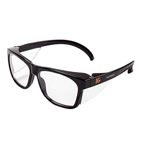 Kleenguard Maverick Safety Glasses with Intergrated Side Shields (3 Pair) (49309 Clear Anti-Fog Lens with Black Frame)