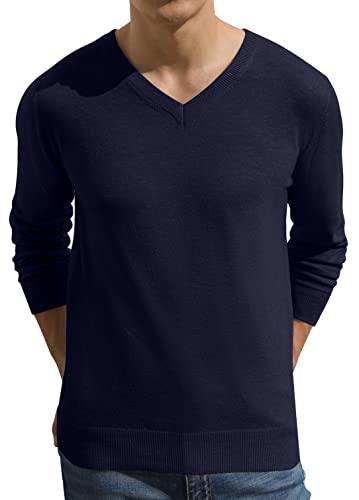 Sailwind Mens V-Neck Wool Knit Casual Pullover Sweater