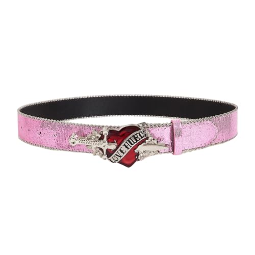 Geavonyg - Geavonyg Ceinture À Paillettes Brillantes Pour Adultes Et Adolescents Boucle En Cœur Scintillante Populaire Pour Soirée Festival De Musique Accessoire De Fête