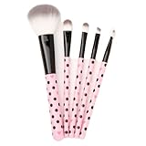 Claire's Polka Dot Makeup Brush Set - Pink