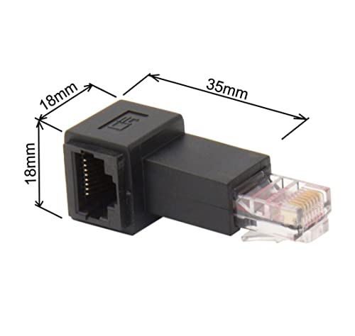 Adaptador RJ45 8P8C FTP STP UTP Cat 5e Ángulo 90° miniatura 2
