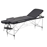 Tragbare Massageliege, faltbar, leicht, höhenverstellbar, stabiler Aluminiumrahmen mit Tragetasche...