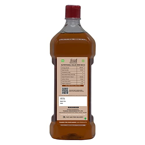 Image of Thanjai Natural Groundnut Oil Virgin Unrefined Wooden Cold Pressed Natural Peanut Oil for Cooking- Heart Health + Cholesterol Free + No Preservatives (1L Groundnut + 1L Gingelly Oil)