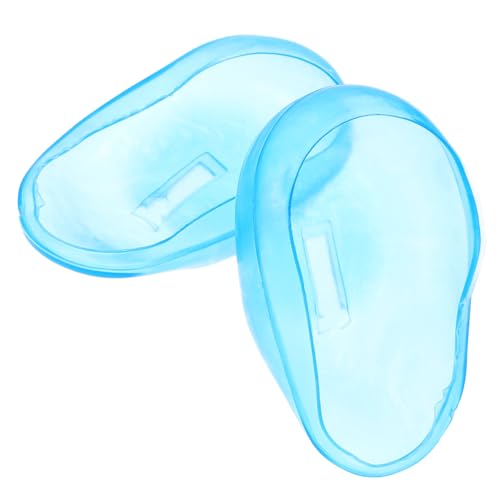 TOGEVAL 2Pcs Silicone Ear Protection Tool for Hair Dyeing Ear Covers for Noise Reduction Flexible Ear Shields for Home and Salon Use Blue