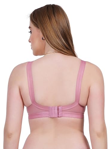 Image of Women Non Padded Bra in B & C Cup - Made of Pure Cotton Full Coverage Non Wired Soft Cup for T-Shirt Saree Dress Sports Garment for Daily Use Everyday