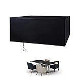 KEANCH Waterproof Breathable Oxford Fabric Patio Table Cover, Outdoor Table and Chair Cover...
