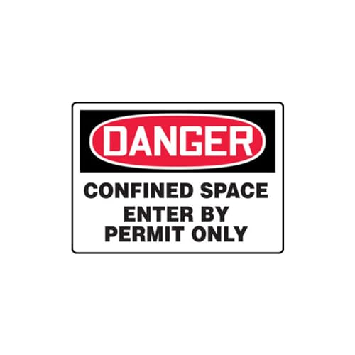 Panneau Danger Confined Space Enter by Permit Only de 7 x 10 pouces MCSP133XP