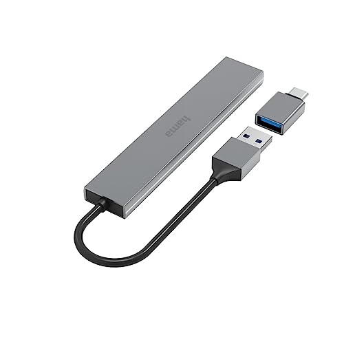 Hub USB 4 porte (porta USB-A e USB-C 4x USB-A per mouse, tastiera, disco rigido esterno, chiavetta USB, ecc., alloggiamento in alluminio, ultra sottile, adattatore USB per ufficio, casa ufficio) - Hub USB - Immagine 7