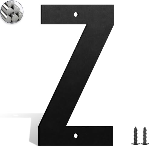 Ya_chtttwo Aluminum Numbers and Letters - Black Metal Door Numbers - Outdoor Metal Address Plate (7" Z)