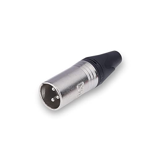 Image of MX 3 Pin Mic Male Connector XLR Mc3Mxx Made of Pure Copper Nickel Plated XLR Pin for High Conductivity and Ultra-Low Noise (Metal End) Pack of 2