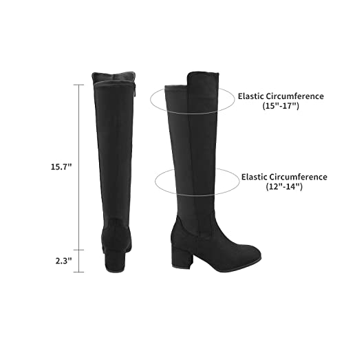 DREAM PAIRS Women's Knee High Stretchy Fashion Boots3