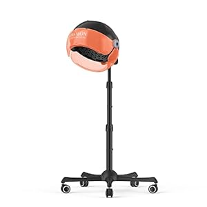 TASALON Ionic Hooded Dryer, 1875W Sit Under Hair Dryer Bonnet with 3 Temperature Settings, Hooded Hair Dryer for Home Spa and Salon, Professional Bonnet Hair Dryer, Orange