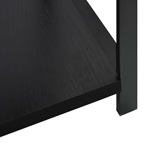 Estantería negra de madera y acero con 3 niveles para almacenaje 7