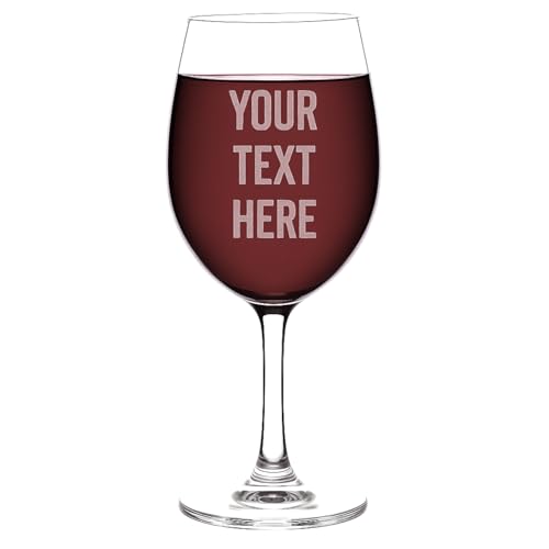 Gifts Inscribed Personalized Wine Glass Custom Text- Laser Engraved Stemmed Glassware Customized Font - Wine Gift for Wedding, Anniversary, Bridal Party, Birthday