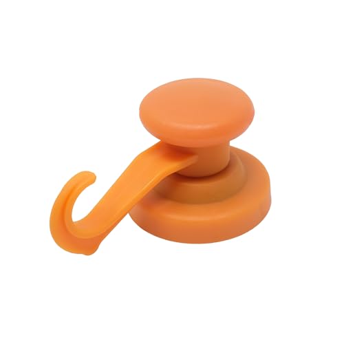 Orange Rubber Coated Neodymium Magnet with Swivel Hook for Holding Rope Wires and Clothing - 43mm dia (Pack of 40) - Image 2