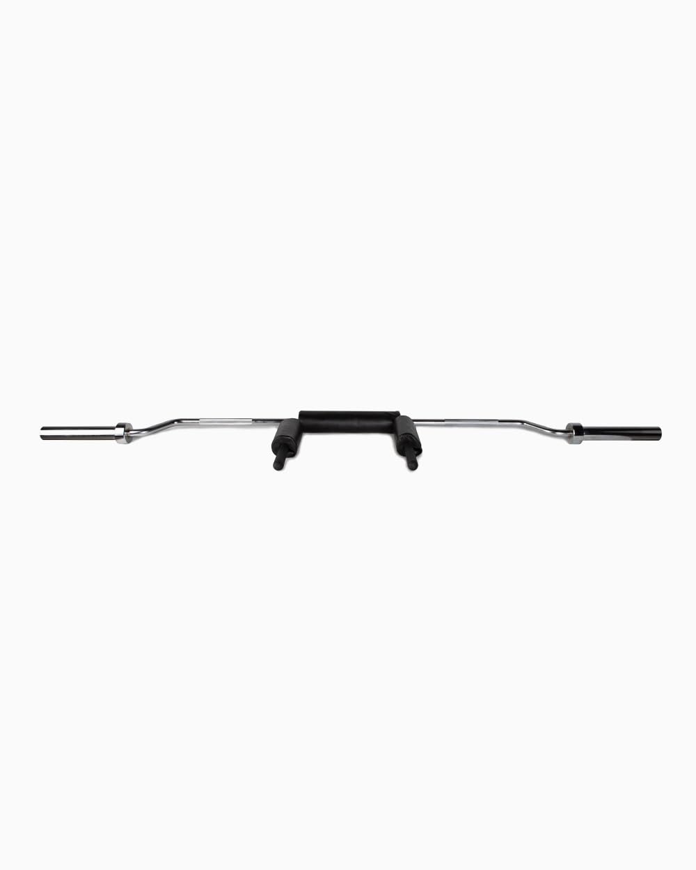 BOOMFIT Barra Safety Squat Olímpica 220 cm | Mangas 50 mm, Carga 350 kg | Almohadillas de espuma que reparten la presión en cuello y hombros | Acero A3 | Sentadillas seguras en powerlifting y box