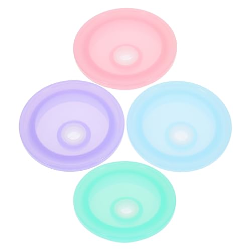 LOLIPPYY 4 piezas Tapas de Tarros Mason Jar con Agujero para Pajita Tapa Hermética Antidesbordamiento para Vasos de Vidrio de Resistente y para Lavavajillas para Bebidas Variadas